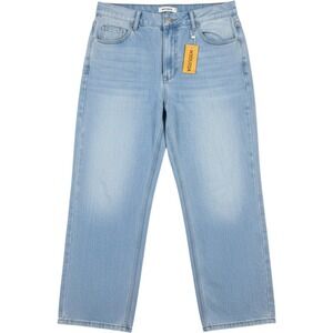 MYOURSA Jeans Womens XL Blue Wide Leg High Rise Denim Pants New With Tags